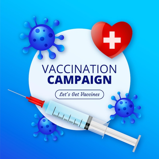 Free vector gradient illustration vaccination campaign