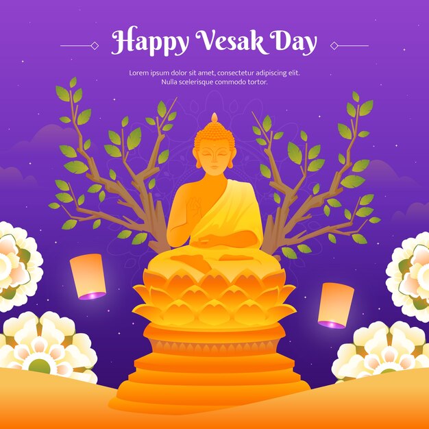 vesak 日祭りのお祝いのグラデーション イラスト