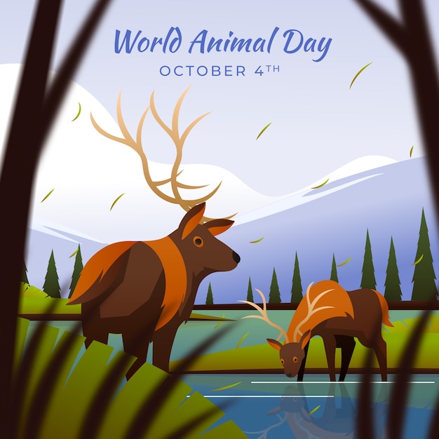 Gradient illustration for world animal day celebration