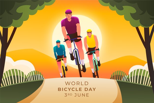 Gradient illustration for world bicycle day celebration