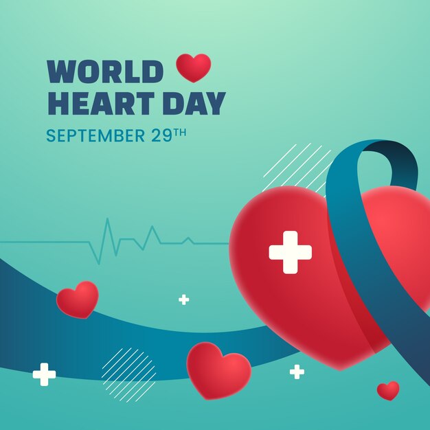 Gradient illustration for world heart day awareness