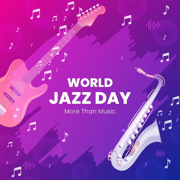 Gradient illustration for world jazz day music celebration