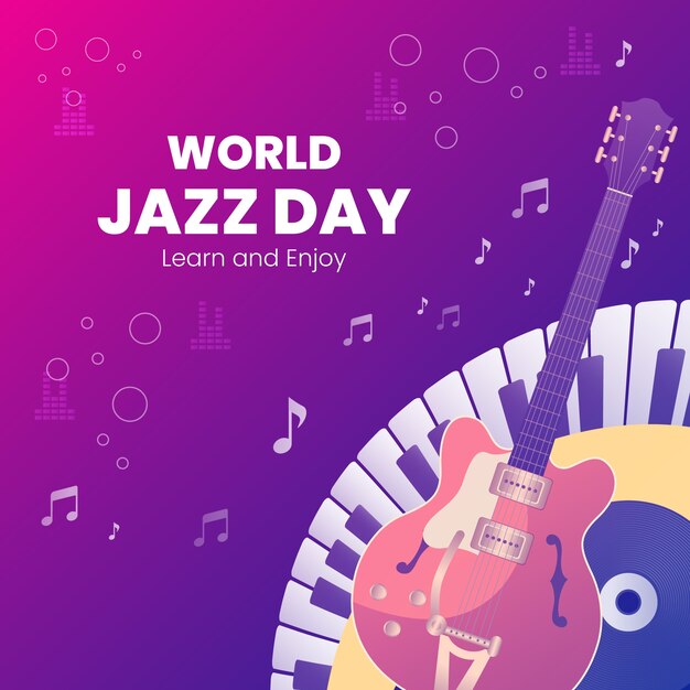 Gradient illustration for world jazz day music celebration