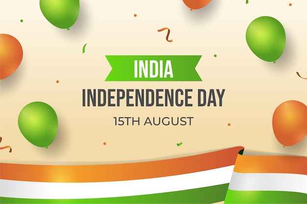 Free vector gradient india independence day background