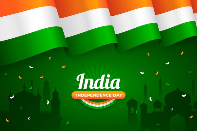 Free Vector | Gradient india independence day background