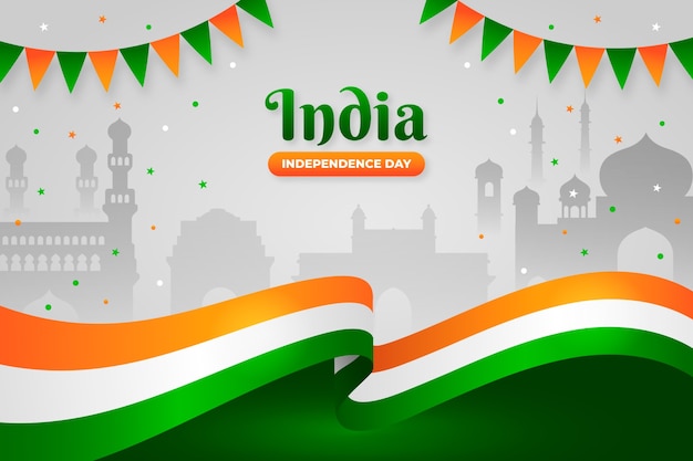 Gradient india independence day background