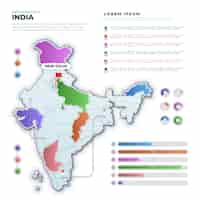 Vettore gratuito gradiente infografica mappa india