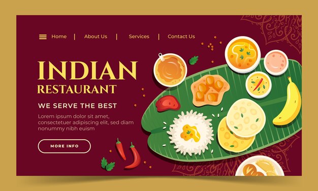 그라데이션 인도 음식 레스토랑 방문 페이지