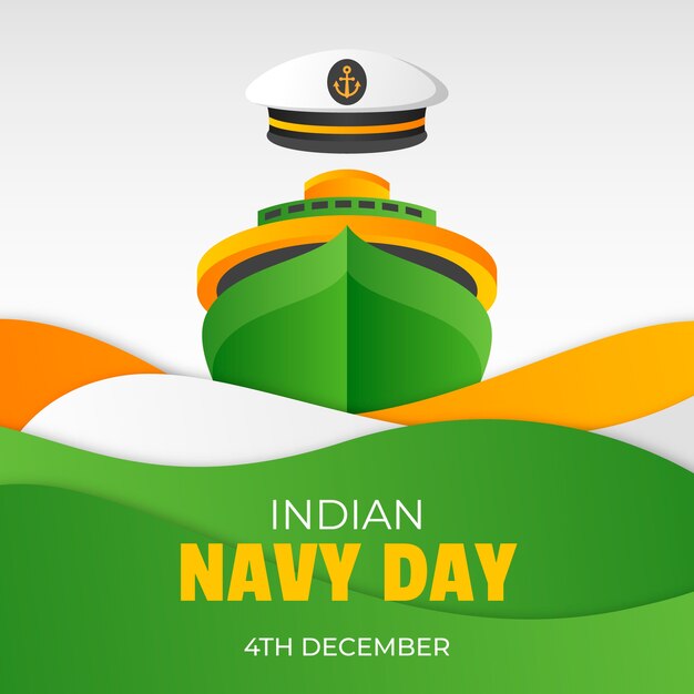 Gradient indian navy day illustration