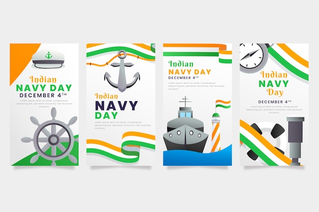 그라디언트 인도 해군의 날 인스타그램 스토리 컬렉션