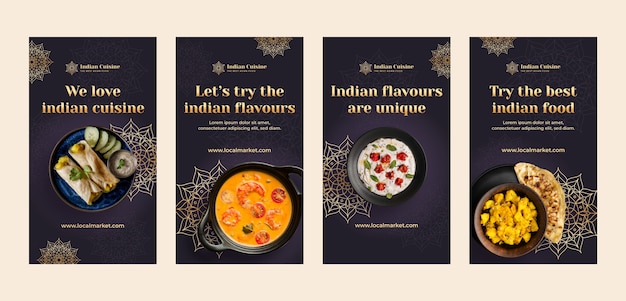 Gradient indian restaurant instagram stories