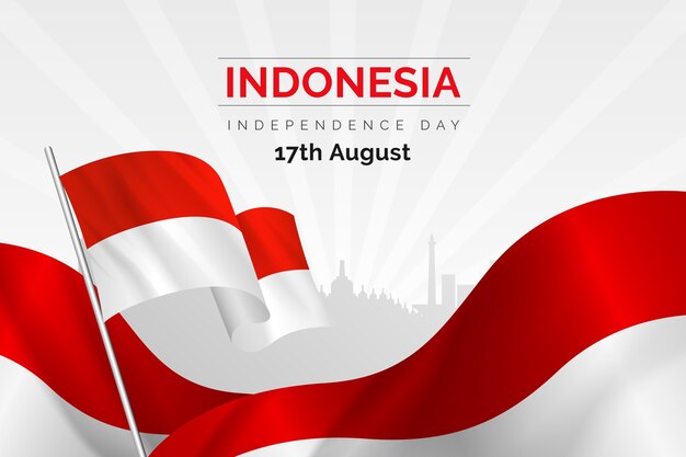 그라데이션 인도네시아 독립 기념일 배경
