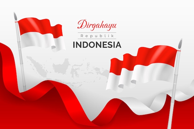 Free vector gradient indonesia independence day background