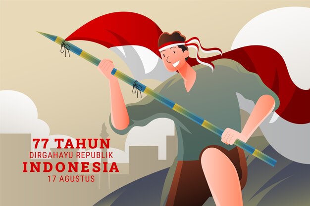 Gradient indonesia independence day background