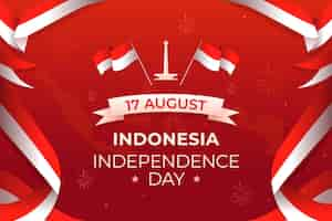 Free vector gradient indonesia independence day background