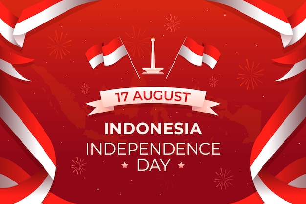 Gradient indonesia independence day background