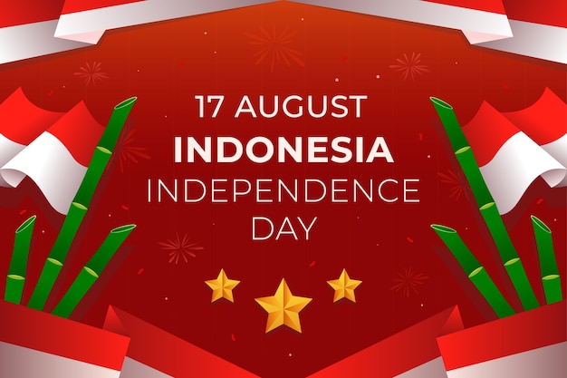 Free vector gradient indonesia independence day background