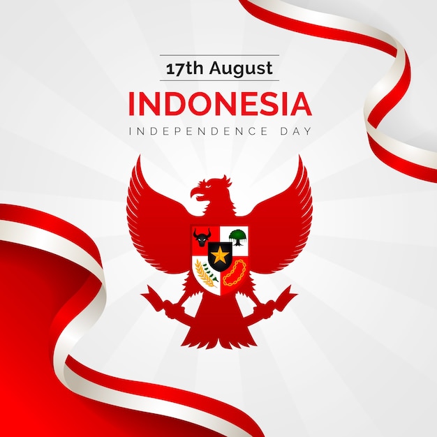 勾配インドネシア独立日のイラスト