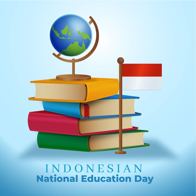 Gradient indonesian national education day illustration