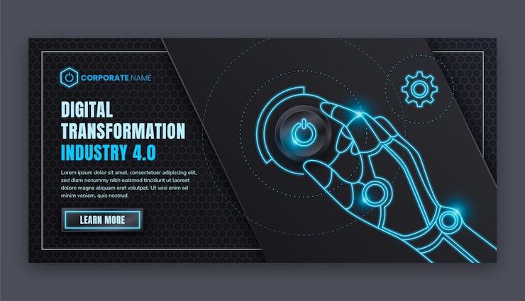 Free Vector gradient industry 4.0 banner design