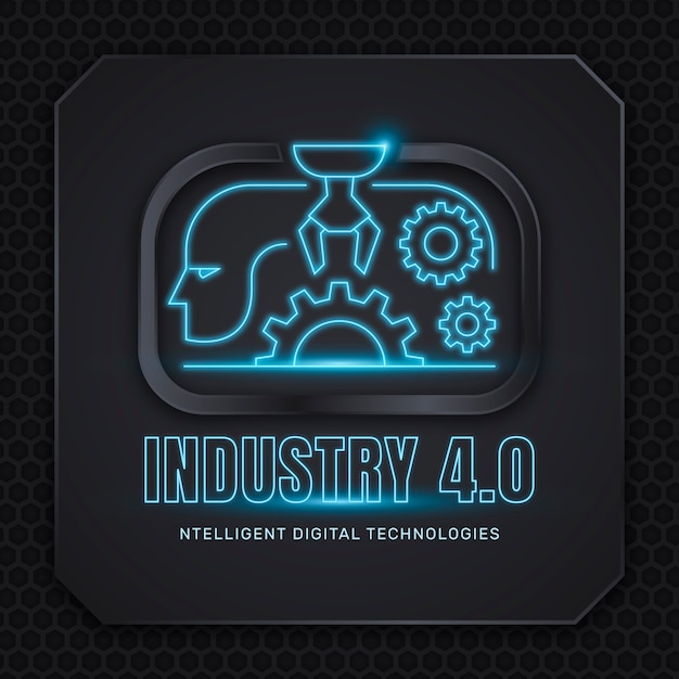 Progettazione del logo dell'industria 4.0 gradiente