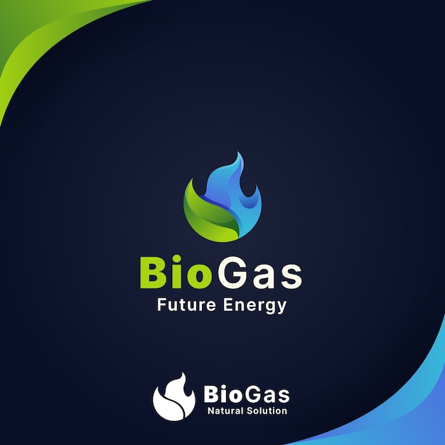 Vettore gratuito logo del biogas dell'industria a gradiente