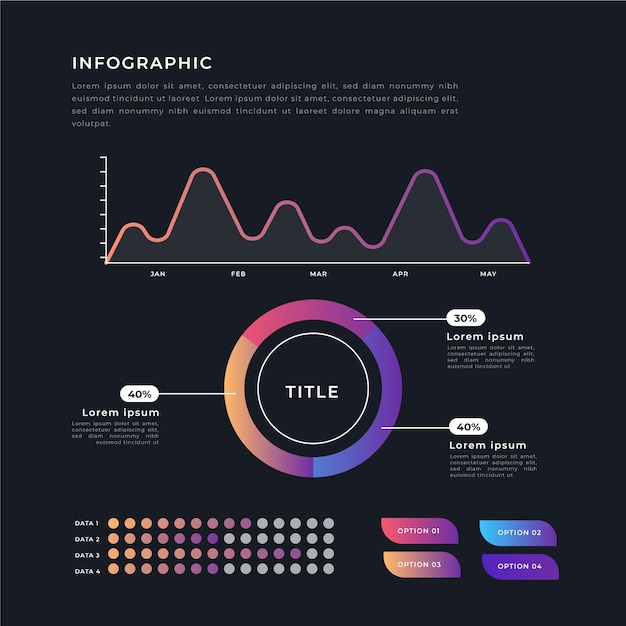 그라데이션 infographic 컬렉션 템플릿 개념