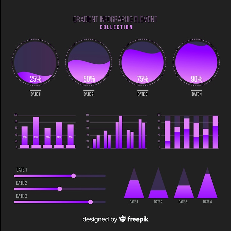 Free Vector gradient infographic element collection