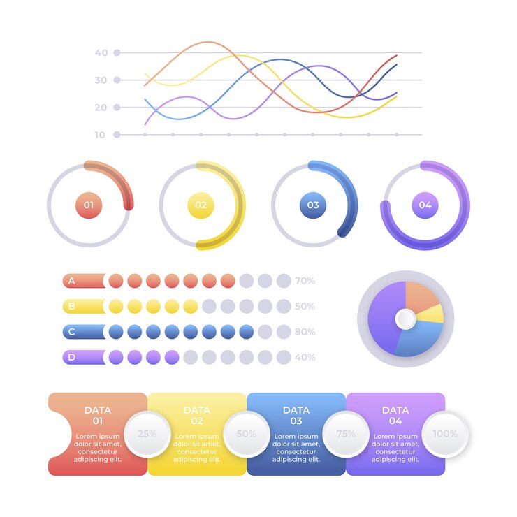 무료 Vector 그라데이션 infographic 요소 컬렉션