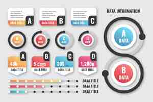 Free vector gradient infographic element collection