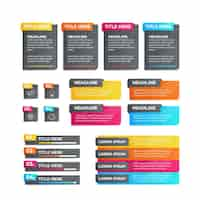 Free vector gradient infographic element collection