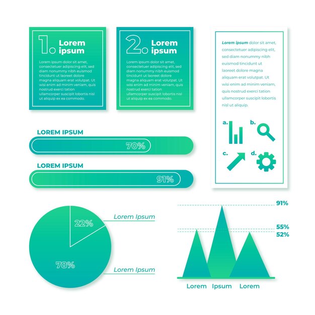 그라데이션 infographic 요소 컬렉션