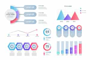 Free vector gradient infographic element collection