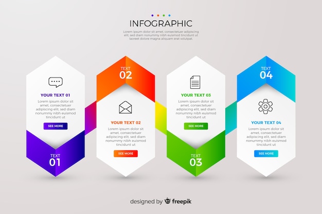 Gradient infographic element collection