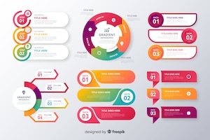 免费矢量梯度信息图表元素集合