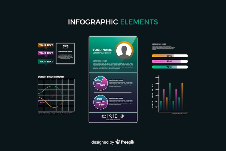 Free Vector gradient infographic element collection