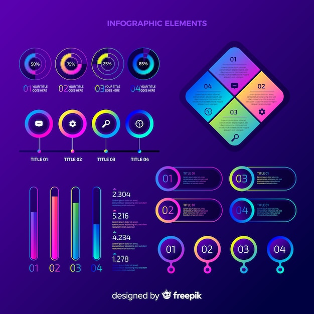 그라데이션 infographic 요소 컬렉션