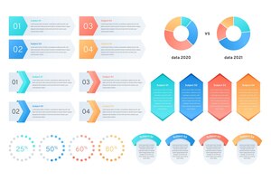 免费矢量梯度信息图表元素集合