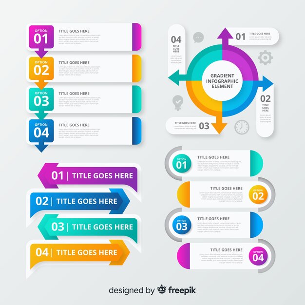 Gradient infographic element set