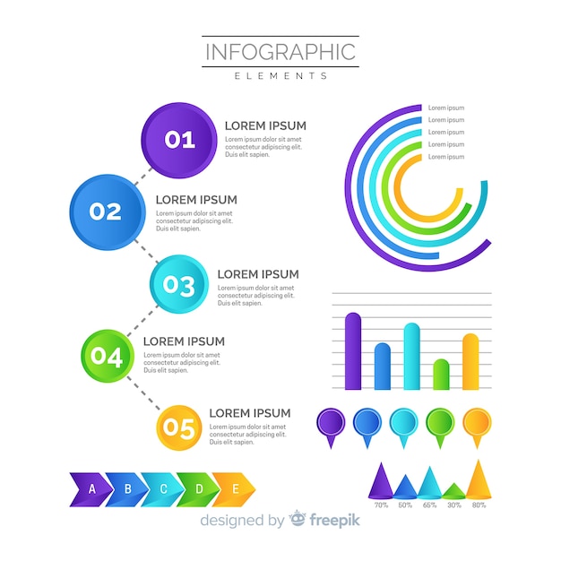 Elemento infografica gradiente