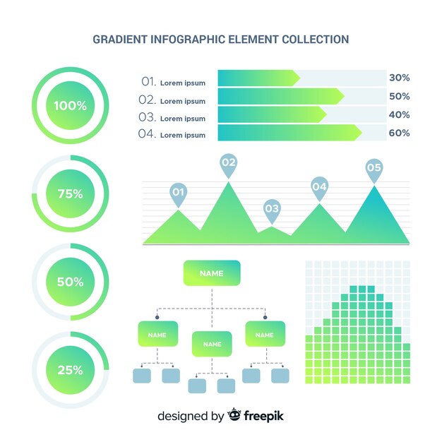 Gradient infographic elements collectio