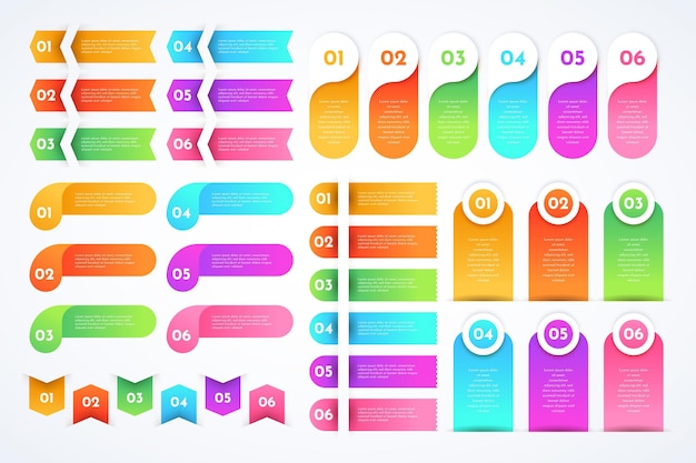 Gradient infographic elements collection