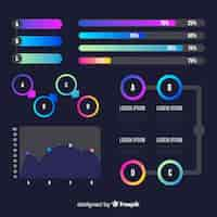 Free vector gradient infographic elements set