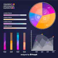 Free vector gradient infographic elements set