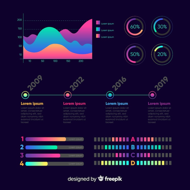 Free Vector gradient infographic elements set
