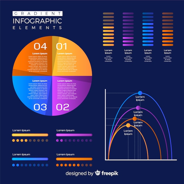 Free vector gradient infographic elements template