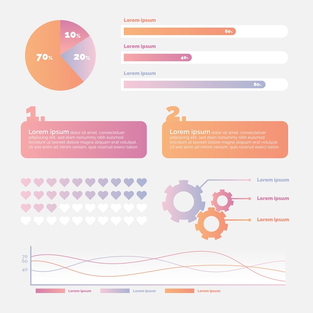 Gradient infographic elements