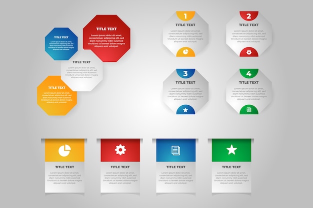 Elementi infographic di gradiente