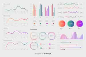 Vettore gratuito elementi infographic gradiente