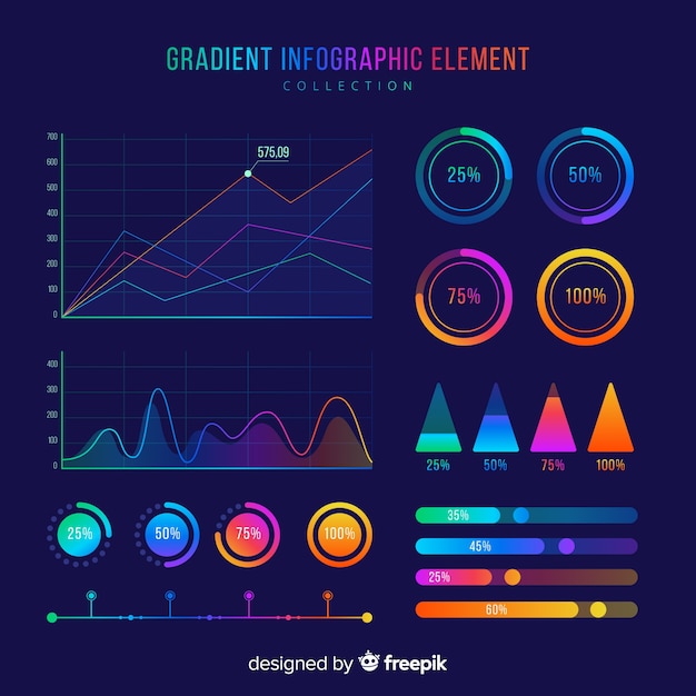 Free vector gradient infographic elements